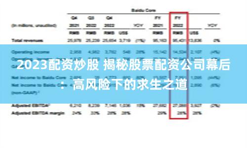 2023配资炒股 揭秘股票配资公司幕后：高风险下的求生之道
